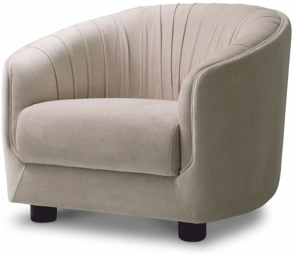 Casa Padrino Luxus Wohnzimmer & Hotel Sessel Creme / Schwarz 88 cm - Luxus Möbel