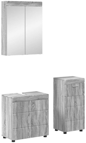 vidaXL Badezimmermöbel-Set mit Regal TULUM Graues Sonoma Holzwerkstoff 3398030