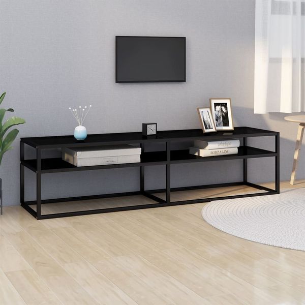 vidaXL TV-Schrank Schwarz 160x40x40,5 cm Hartglas 331719