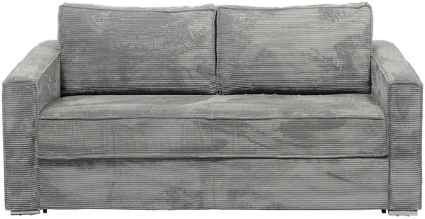Vente-unique - LORETO Sofa SamtStoff Grau - B 223 cm95 cm x H 90 cm x L 215 cm