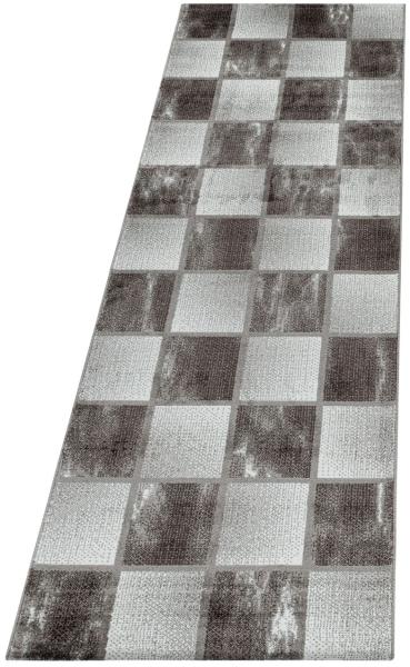 Kurzflor Teppich Oro Läufer - 80x250 cm - Braun