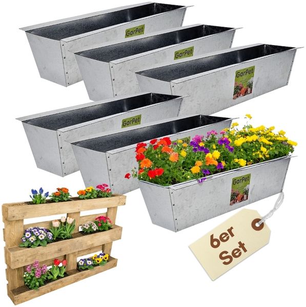 6er Set Paletten Blumenkasten zum Einhängen Europaletten Blumenkästen Pflanzkasten Palette Balkonkasten Metall Blumenkasten Paletten Einsatz Übertöpfe für Palette