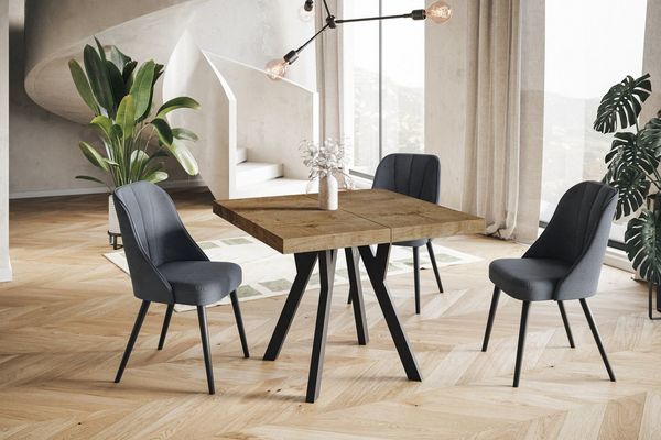 Alpi-Möbel Esstisch Wohnzimmertisch - Ausziehbarer rechteckiger Tisch - Lefkas Eiche, Ausziehbar, 1 x Einsatz 50 cm