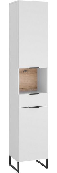 BASIC by Balculina Hochschrank Denver Hochschrank, Badezimmerschrank BxHxT 38x195x32 (1-St) Breite 38 cm, Tür L/R montierbar, Softclose