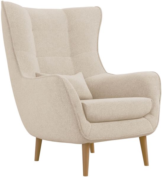 'Lucio' Sessel, Stoff Alfa 01, Beige, 106 x 80 x 95 cm