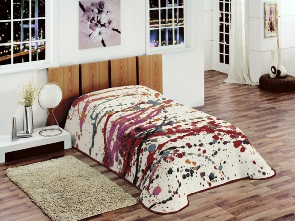 Carpetia Tagesdecke Decke Kinderdecke Tagesdecke Wohndecke gepunktet bunt rot pink türkis