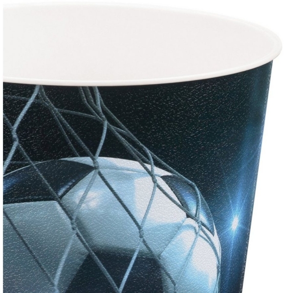 Idena Mülleimer Idena 10488 - Papierkorb Kinder, Fußball Motiv, 9 Liter Fassungsvermög Bild 2