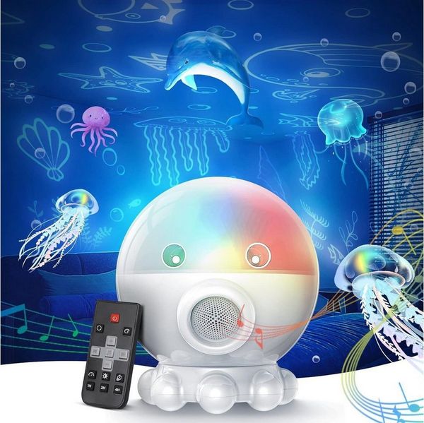 PRIISF LED Nachtlicht LED Sternenhimmel Projektor Baby Einschlafhilfe Stern Meereswelt Retoo, 3-Folien