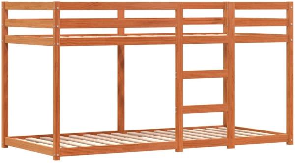 vidaXL Etagenbett mit Vorhängen Weiß & Schwarz 80x200 cm Kiefernholz 3283922 Bild 7