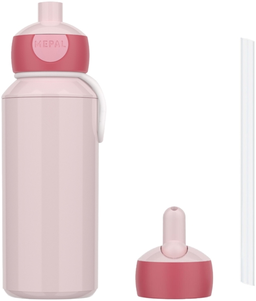Mepal CAMPUS Pop-Up Trinkflasche Set mit Flip-Up Ersatzdeckel Cool Pink (2025)