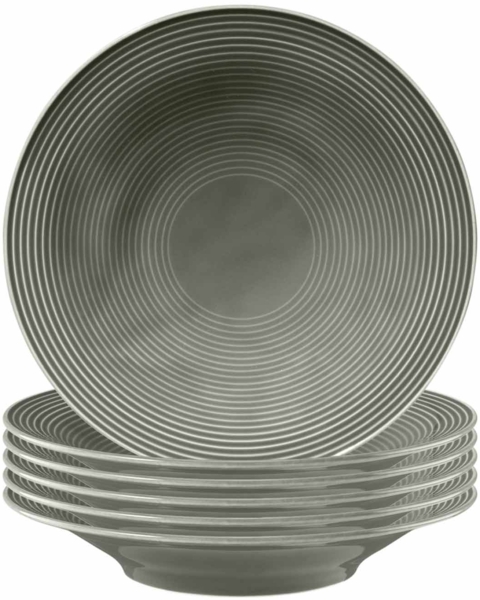 Seltmann Weiden Beat Color Glaze Suppenteller ø 22,5 cm 6er Set Perlgrau
