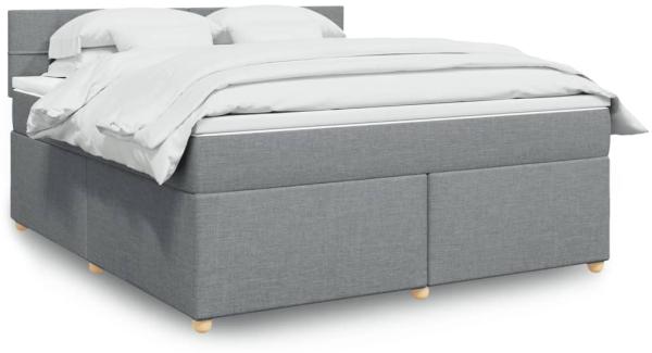 vidaXL Boxspringbett mit Matratze Hellgrau 180x200 cm Stoff 3286759