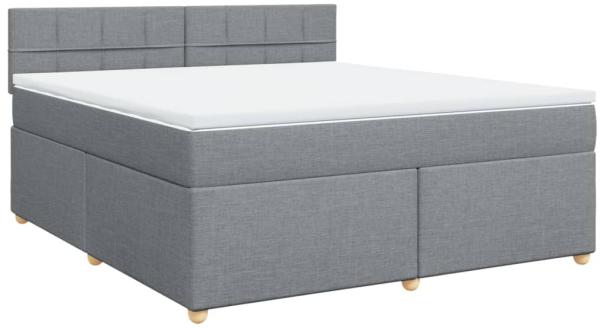 vidaXL Boxspringbett mit Matratze Hellgrau 180x200 cm Stoff 3286759