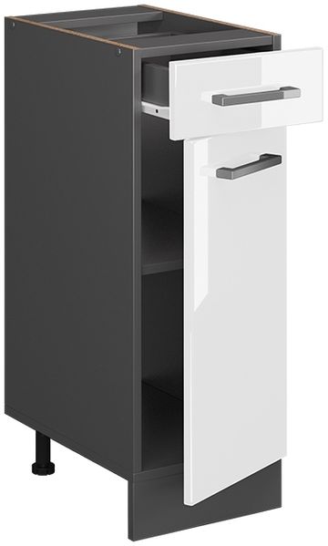 Küchenunterschrank R-Line Weiß Hochglanz 30 cm ohne Arbeitsplatte Vicco Bild 4