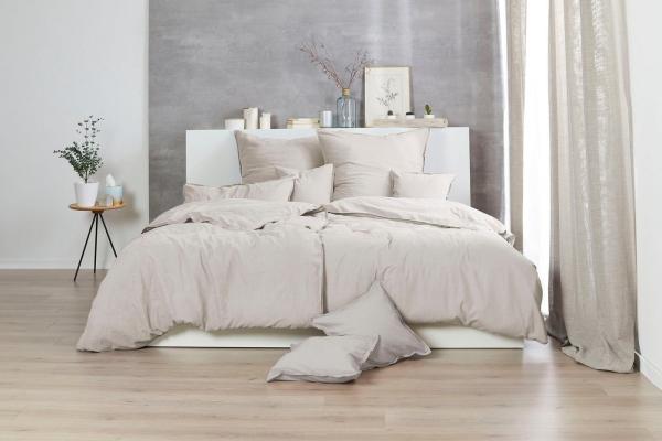 Hahn Renforce Bettwäsche 240x220 stonewashed uni leinen 123061-719