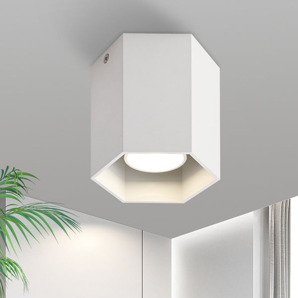 ZMH Aufbaustrahler Spots Deckenleuchte Weiß: Deckenspots Aufbauspot Modern Deckenlampe Aufputz Aufbau Deckenstrahler GU10 aus Aluminium Flurlampe Spotleuchte für Esszimmer (Ohne Leuchtmittel)