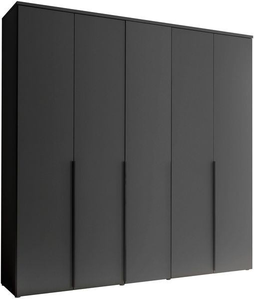 Drehtürenschrank >Kevo< 3 Böden, 3 Stangen, Graphit, Holzwerkstoff - 225x225x52 (BxHxT)