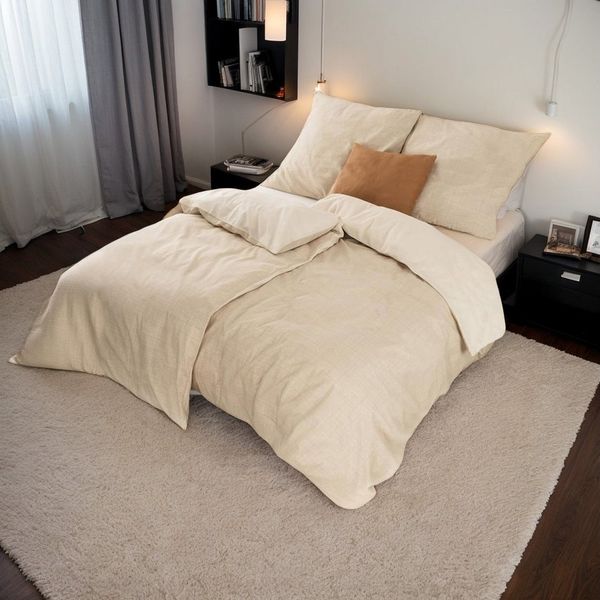 i@home Bettwäsche Wendebettwäsche aus 100% Baumwolle, 135x200 oder 155x220 cm, Baumwolle, 4 teilig, zu jeder Jahreszeit, pflegeleicht und formstabil, Beige