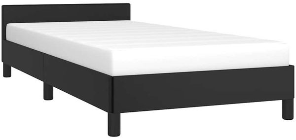 Einzelbettgestell Design für Erwachsene mit Kopfteil ohne Matratze Schwarz 80x200 cm d3094e Bild 3
