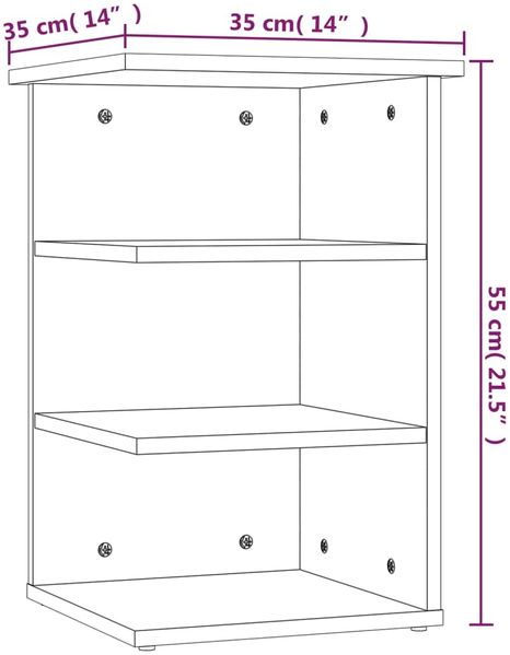 vidaXL Beistellregal Weiß 35x35x55 cm Holzwerkstoff 806274 Bild 8