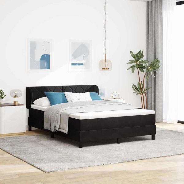 vidaXL Boxspringbett mit Kopfteil Schwarz 140 x 200 cm Samt 3340444