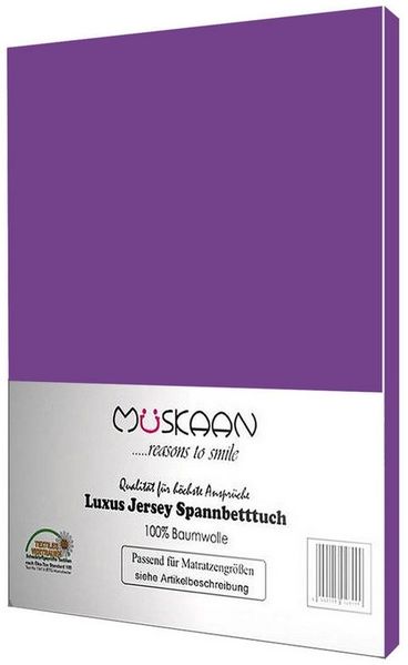 Müskaan Spannbettlaken Jersey Spannbettlaken, Baumwolle, (1 Stück), mit Gummizug