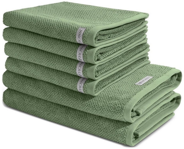 Ross Selection 6 tlg. Frottier-Set - 4 X Handtuch (50 X 100cm), 2 X Duschtuch (70 X 140cm) - 540 g/m2 - Piniengrün