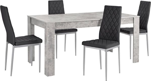OTTO home Essgruppe Lynn160/Brooke, (Set, 5-tlg), Tisch mit 4 Stühlen