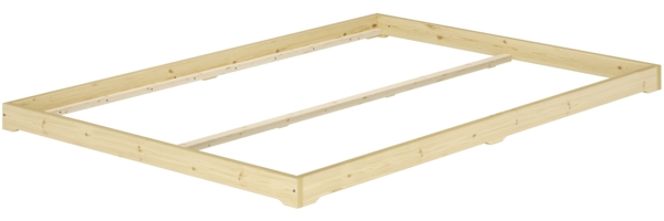 Extra niedriges Doppelbett 180x200 platzsparendes Loftbett Fichte Tanne geölt V-60.47-18Rollrost und Matratze inkl.