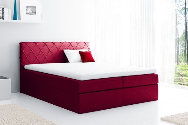 Boxspringbett GRETA 120x200 cm Stoff Rot