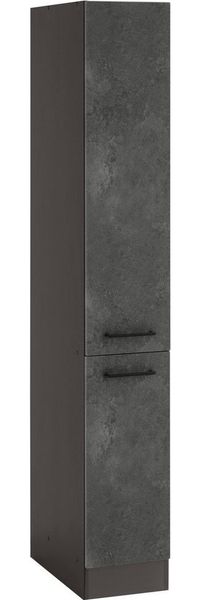 KOCHSTATION Apothekerschrank KS-Tulsa 30 cm breit, 200 cm hoch, mit 2 Auszügen, Metallgriff, MDF Front