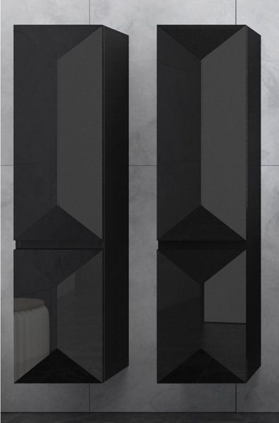 Faizee Möbel Badezimmer-Set Badezimmerschränke Schwarz/Weiß Badezimmer Schrank Stauraum Modern