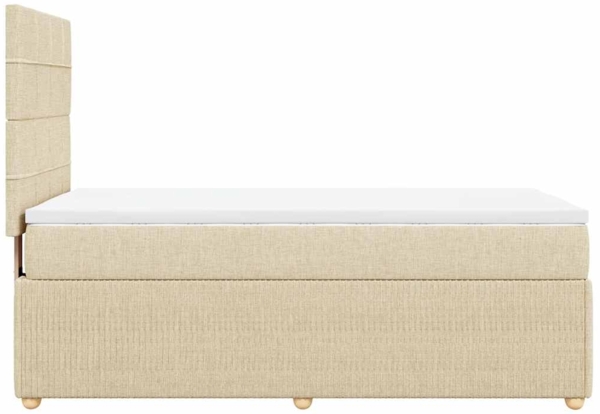 vidaXL Boxspringbett mit Matratze Creme 90x200 cm Stoff 3294244 Bild 6