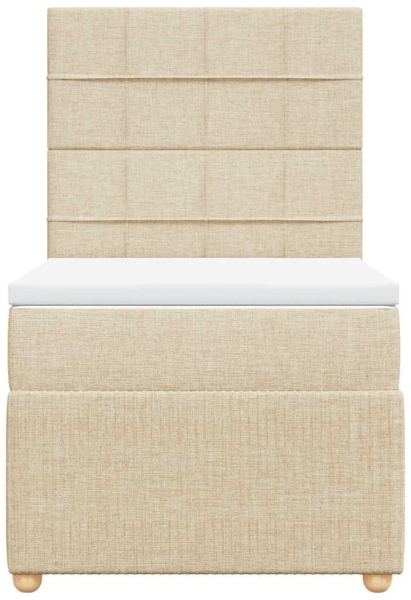 vidaXL Boxspringbett mit Matratze Creme 90x200 cm Stoff 3294244 Bild 5
