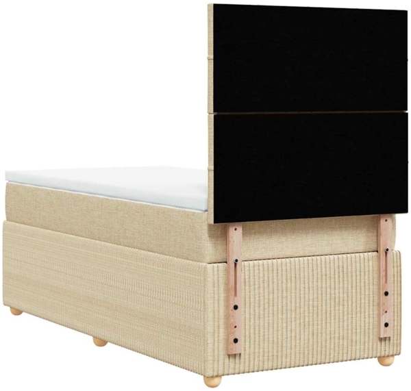 vidaXL Boxspringbett mit Matratze Creme 90x200 cm Stoff 3294244 Bild 7