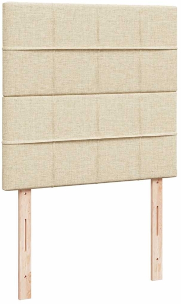 vidaXL Boxspringbett mit Matratze Creme 90x200 cm Stoff 3294244 Bild 8