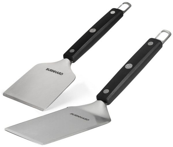 BURNHARD® Grillspachtel und Grillschaber, Set 2-tlg. mit Burgerwender, Grillwerkzeug aus Edelstahl, BBQ-Tools für Planchas und Grillplatten, Planchaspachtel - Multi-Color - #945616