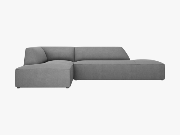 Micadoni Ecksofa Ruby 4-Sitzer Links Strukturierter Stoff Ottawa Grau