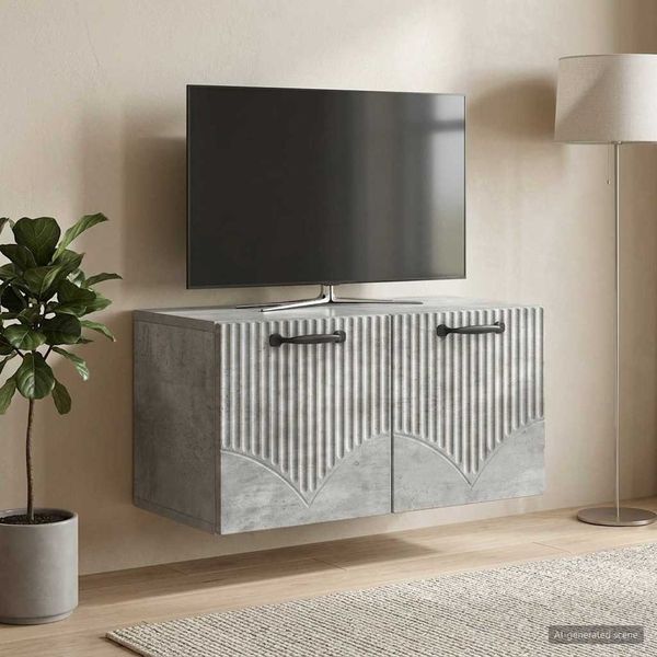 vidaXL Wandmontierter TV-Schrank Betongrau 59,5 x 31 x 30 cm 899048