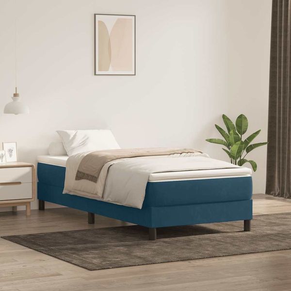 vidaXL Boxspringbett ohne Matratze Dunkelblau 80x220 cm Samt 3315853