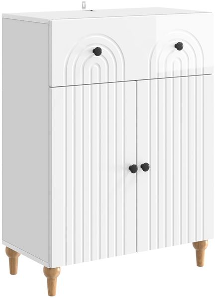 vidaXL Sideboard Hochglanz Weiß 66 x 34,5 x 90 cm Holzwerkstoff 894179