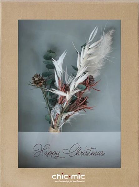 chic. mic Trockenblumen in Geschenkbox Happy Christmas
