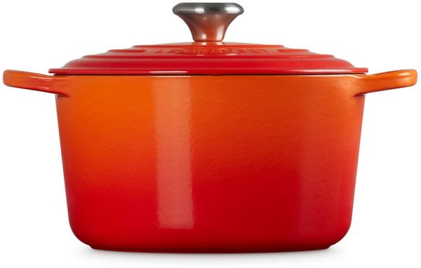 Le Creuset Signature Gusseisen-Bräter mit Deckel, Für alle Herdarten und Induktion geeignet, Rund, Ofenrot, 24,0 cm, 5 Bild 2
