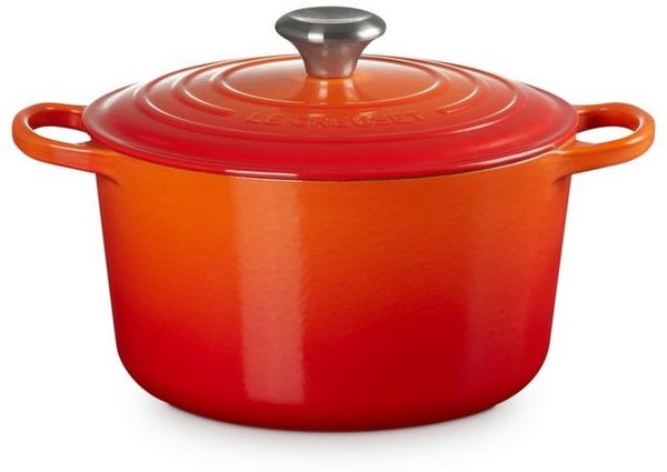 Le Creuset Signature Gusseisen-Bräter mit Deckel, Für alle Herdarten und Induktion geeignet, Rund, Ofenrot, 24,0 cm, 5 Bild 4