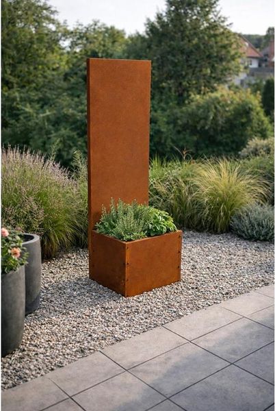 Sichtschutz Rost Metall Gartenzaun 150x50cm Hochbeet Sichtschutzwand Edelrost