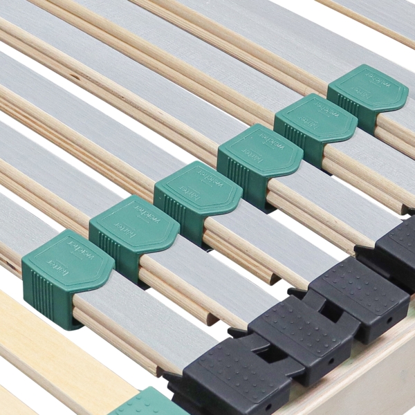 Lattenrost 160x200 cm, Federholzrahmen mit 42 Leisten, hergestellt in Deutschland, ergonomischer Lattenrahmen, belstbar bis 200 kg, Kopfteil verstellbar Bild 4