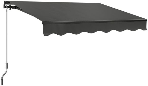 STEELSØN 'Kestria' Gelenkarmmarkise 250x200 cm, anthrazit, wetterfest und blickdicht, Markise mit Aluminium-Kassette und Wandhalterung, Balkonmarkise mit Handkurbel Bild 10