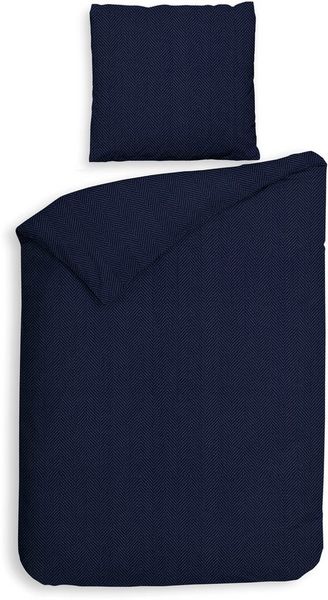 Heckett and Lane Bettwäsche Spina, Flanell, 2 teilig, Fischgrät Muster, 100% Baumwolle ab 135x200 cm.