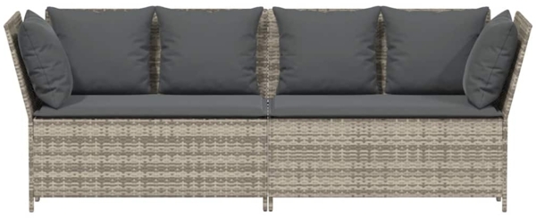 vidaXL Gartensofa mit Kissen Hellgrau Poly Rattan 4104127 Bild 3