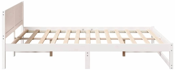 vidaXL Bettrahmen mit Kopfteil Weiß 140 x 200 cm Massives Kiefernholz 873272 Bild 5